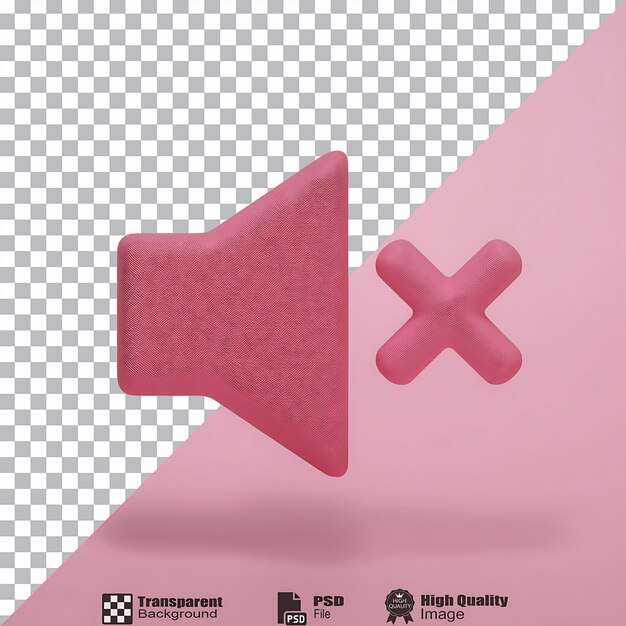 PSD reduce decrease sound volume isolated on transparent background