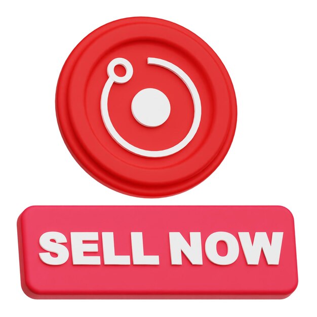 PSD render crypto token 3d icon isolated on the white background