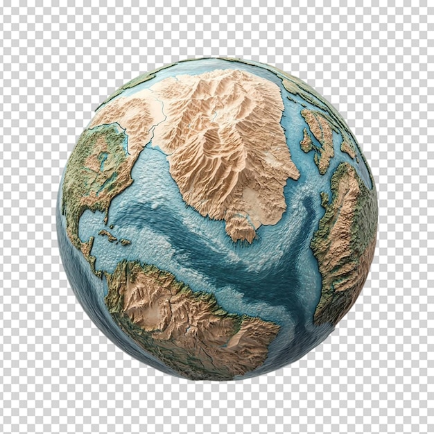 PSD render of earth isolated on white background