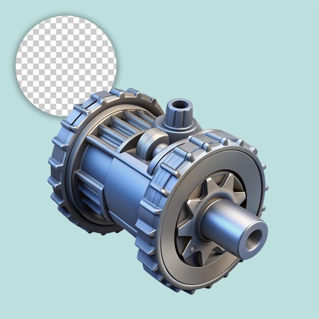 PSD render of vehicle engine on transparent background
