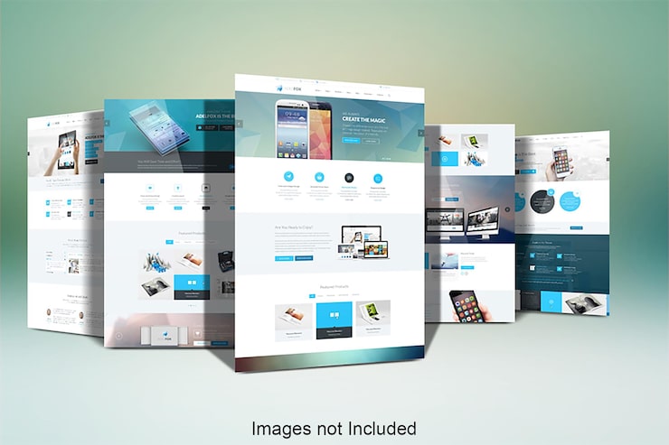 PSD responsive website page psd mockups