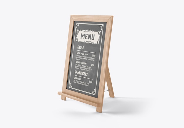 PSD restaurant menu board mockup