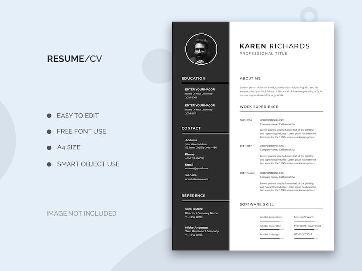 PSD resume or cv template