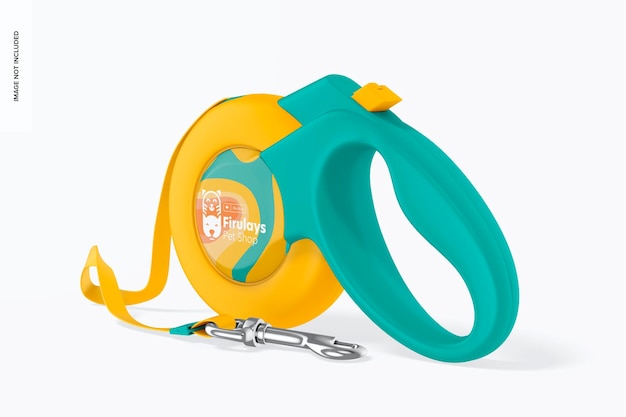 PSD retractable dog leash mockup, right view