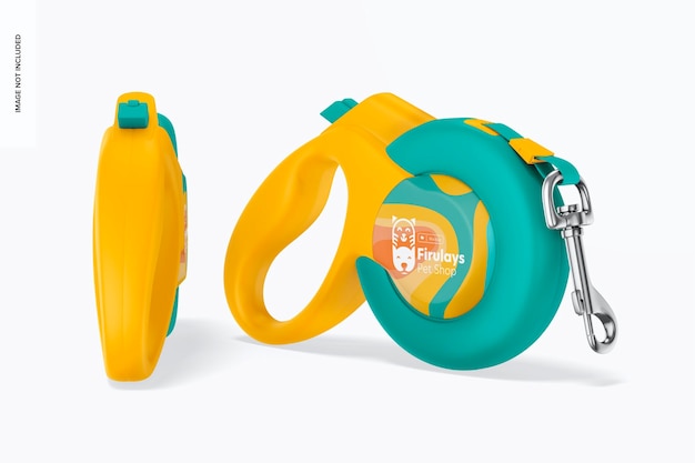 PSD retractable dog leashes mockup side view