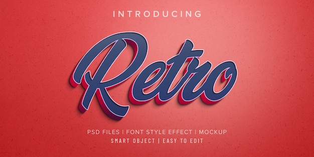 PSD retro 3d font style effect mockup