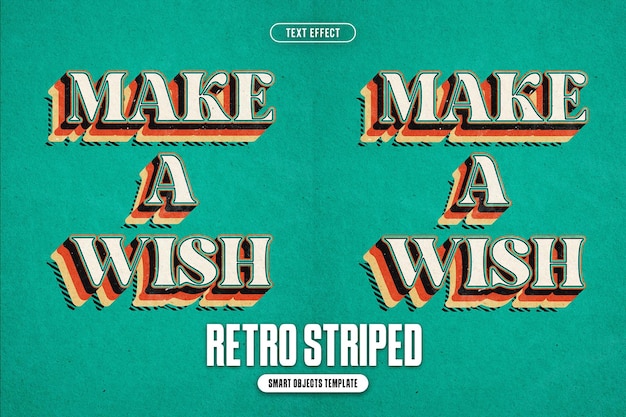 PSD retro striped text effect for poster