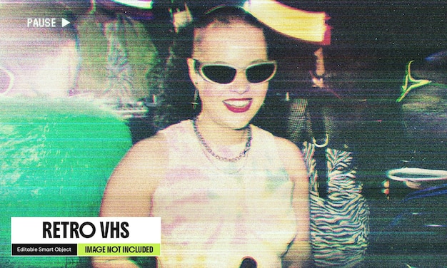 PSD retro vhs photo effect