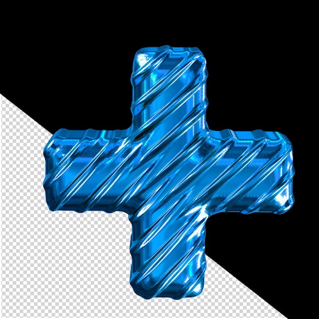 PSD ribbed blue 3d symbol