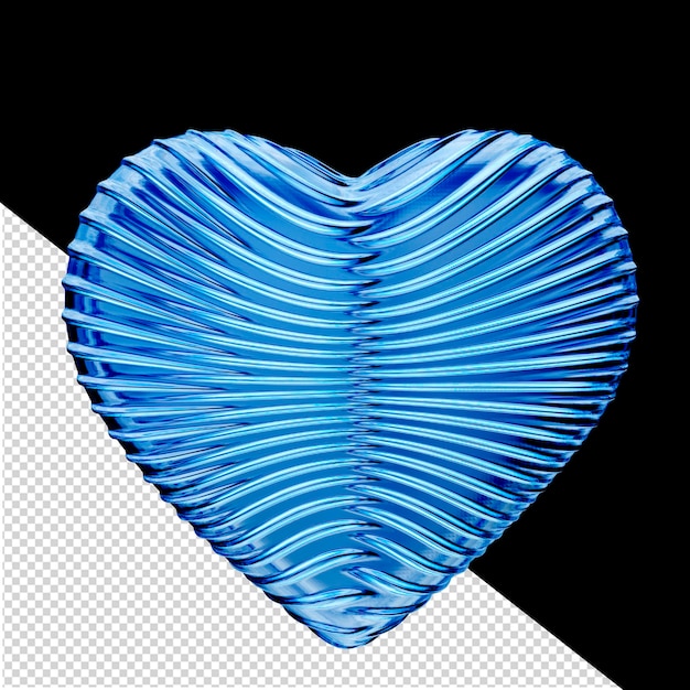 ribbed blue ice 3d heart