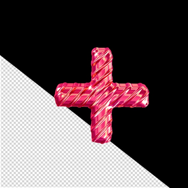 PSD ribbed pink 3d symbol