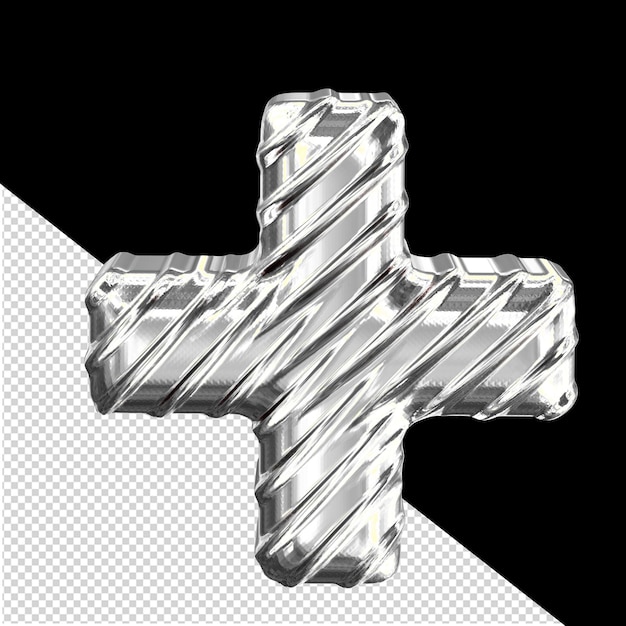 PSD ribbed silver 3d symbol