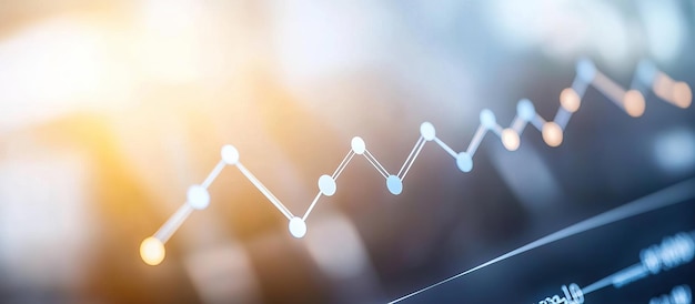 PSD rising chart with blurry background