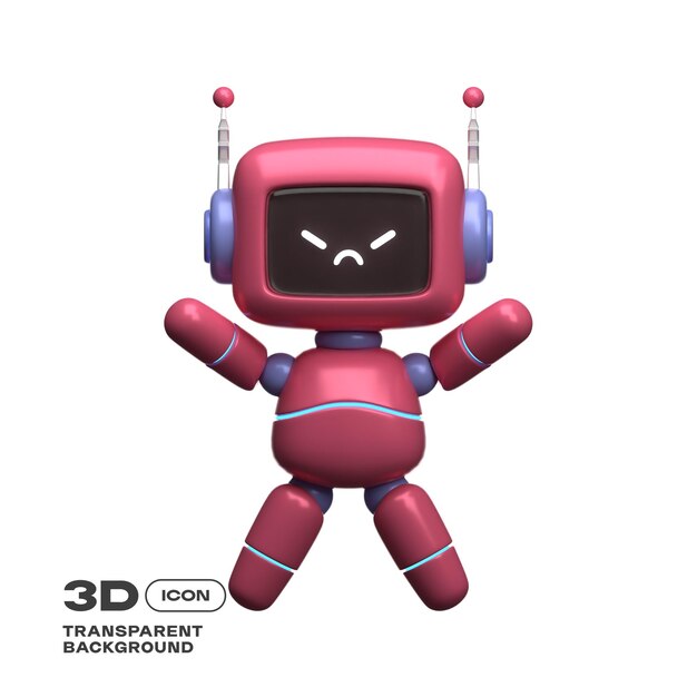 PSD robot activity 3d illustration png template