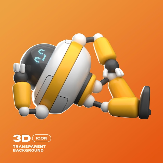 PSD robot activity 3d illustration png template