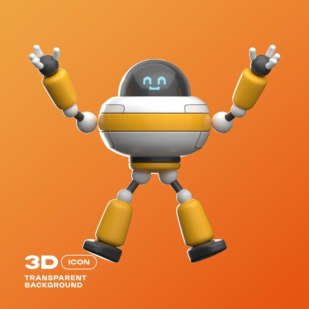 PSD robot activity 3d illustration png template
