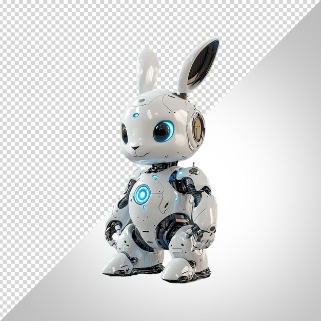 PSD a robot with blue eyes and a blue circle on its back