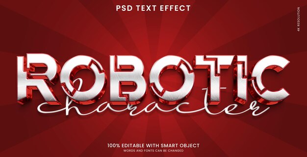 PSD robotic glossy modern 3d text effect