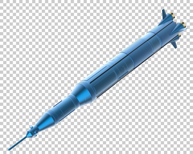 PSD rocket on transparent background 3d rendering illustration