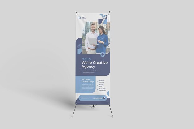 PSD roll up banner mockup template