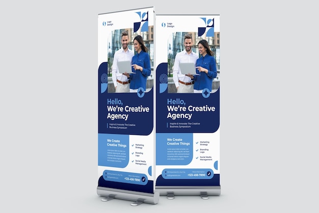 PSD roll up banner mockup template
