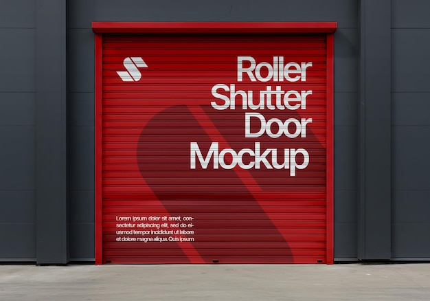 PSD roller shutter door mockup