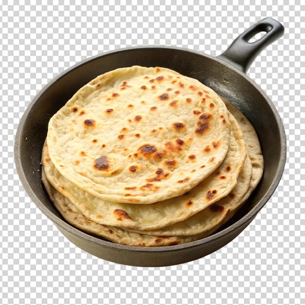 PSD roti in a pan isolated white background