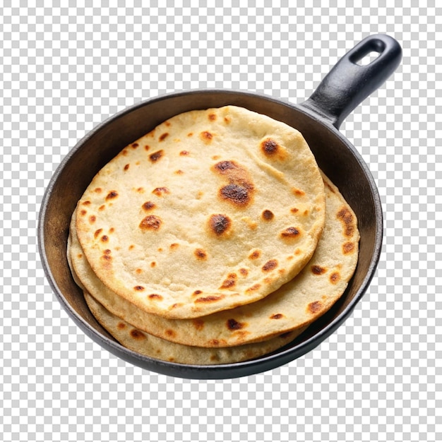 PSD roti in a pan isolated white background