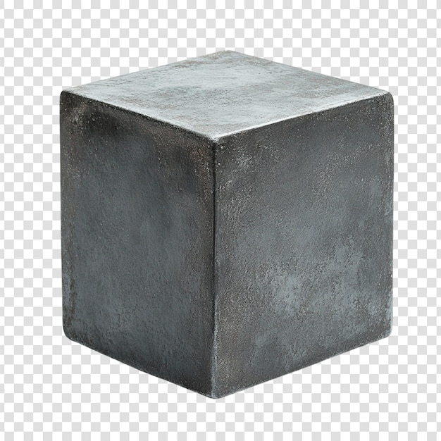 PSD rough textured metallic cube object
