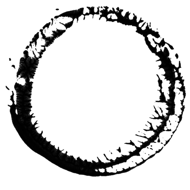 PSD round smear of black paint on an empty background