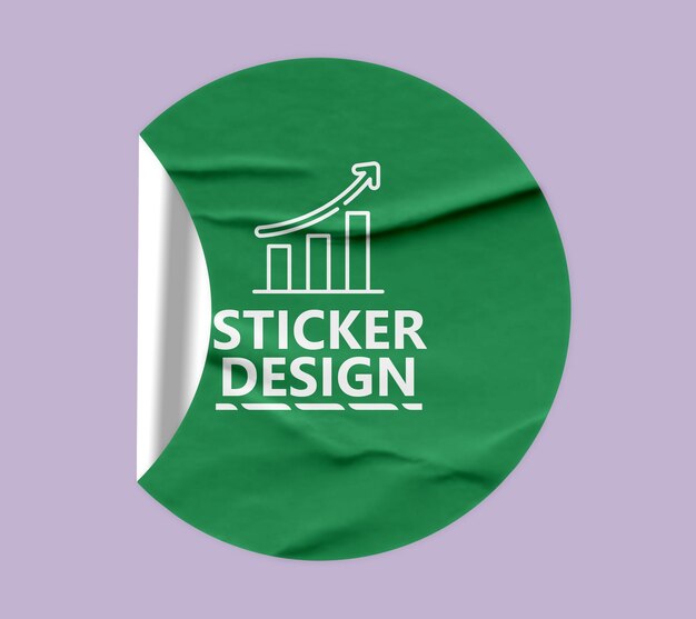 PSD round sticker mockup design psd template