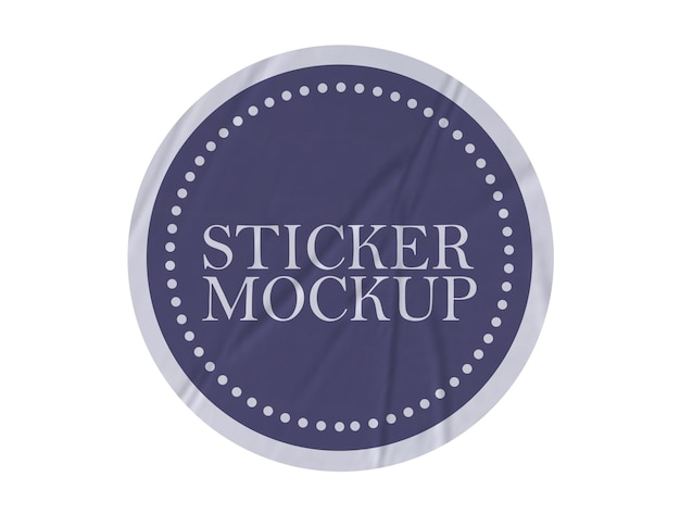PSD round sticker mockup