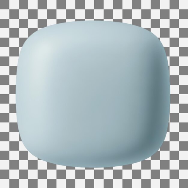PSD rounded square object with soft light blue gradient isolated on white