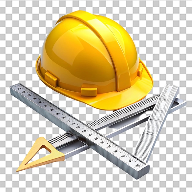 PSD ruler engineer tools construction icon isolated on transparent background