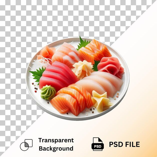 PSD sashimi isolated on transparent background