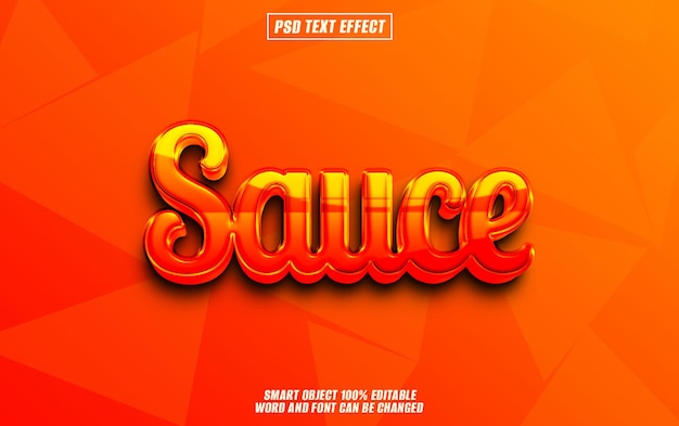 PSD sauce text effect font editable typography 3d text