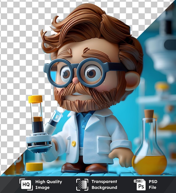 PSD scientist holds microscope on transparent psd
