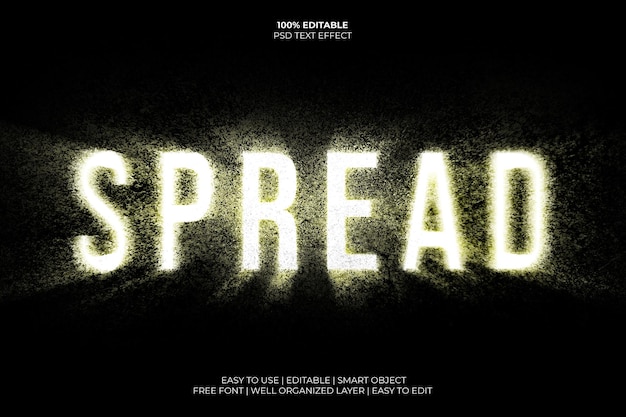 PSD scifi fantasy glowing particle spreading editable text effect