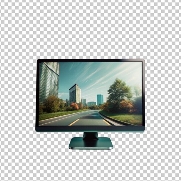 PSD screen mockup on transparent background
