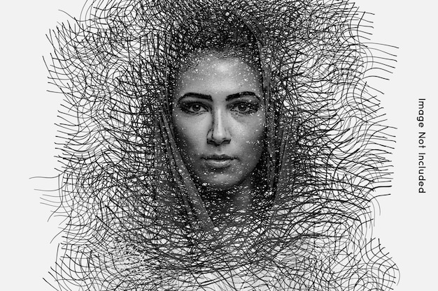 PSD scribble pencil sketching photo effect