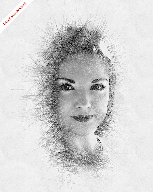 PSD scribble portrait of a woman