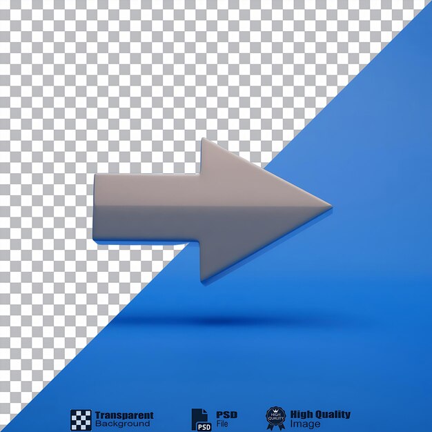 PSD scroll arrow symbol isolated on transparent background