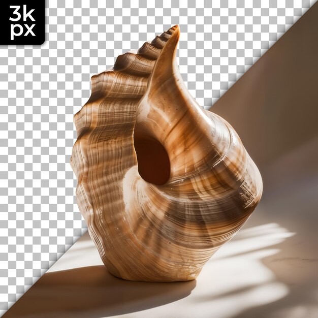 PSD a sculpture of a seashell is displayed on a white background