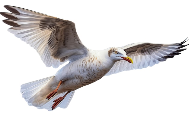 PSD a seagull in flight with transparent background generative ai