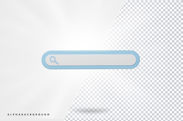 PSD search bar 3d render icon premium psd