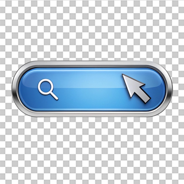 PSD search bar web with pointer icon isolated on transparent background