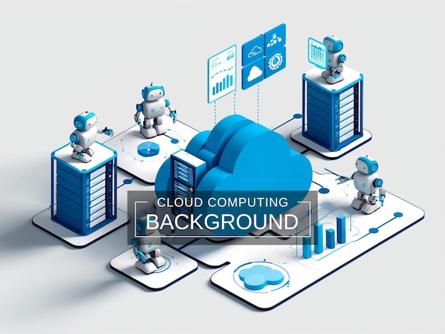 PSD secure cloud network and ai technology center background