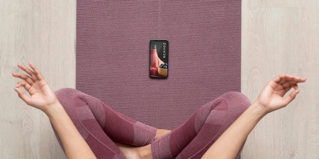 PSD selfcare at home with device mockup