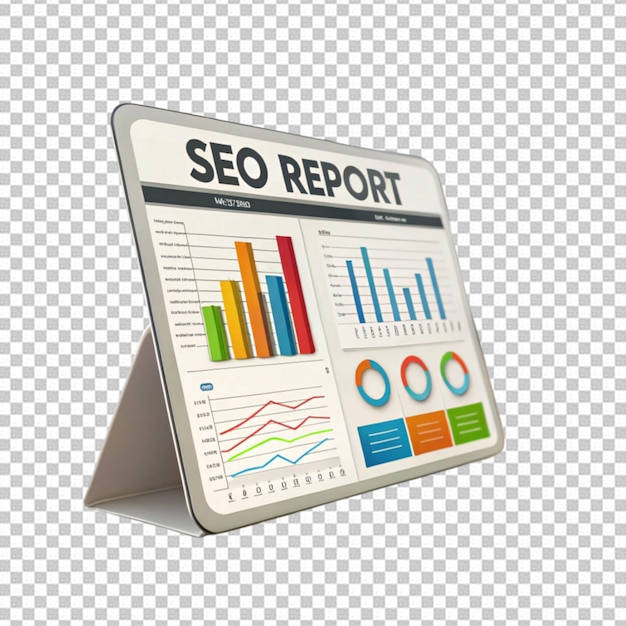 PSD seo analytics concept on transparent background