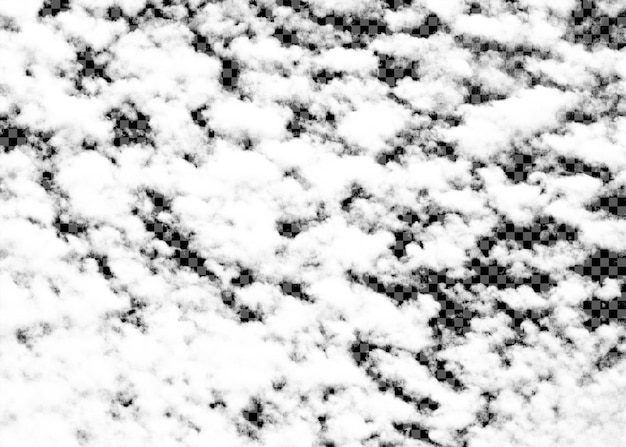 PSD set of abstract white clouds on transparent background